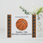 バスケットボールバースデーパーティー、バスケットボールプレーヤー 招待状 (スタンド正面)
