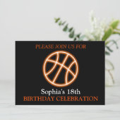 バスケットボールバースデーパーティー、バスケットボールプレーヤー 招待状 (スタンド正面)