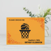 バスケットボールバースデーパーティー、バスケットボールプレーヤー 招待状 (スタンド正面)