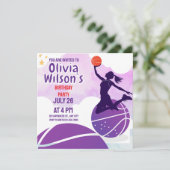 バスケットボールバースデーパーティー、バスケットボールプレーヤー 招待状 (スタンド正面)