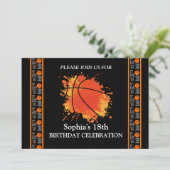 バスケットボールバースデーパーティー、バスケットボールプレーヤー 招待状 (スタンド正面)