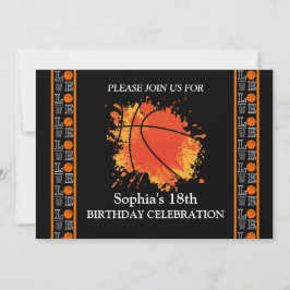 バスケットボールバースデーパーティー、バスケットボールプレーヤー 招待状