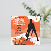 バスケットボールバースデーパーティー、バスケットボールプレーヤーInv 招待状 (スタンド正面)