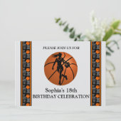 バスケットボールバースデーパーティー，バスケットボール選手インヴィ 招待状 (スタンド正面)