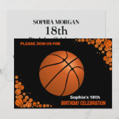 バスケットボールバースデーパーティー,バスケットボール選手インヴィ 招待状 (正面/裏面)