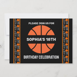 バスケットボールバースデーパーティー，バスケットボール選手インヴィ 招待状