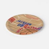 バスケットボールバースデーパーティー ペーパープレート (アングル)