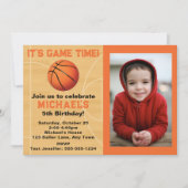 バスケットボールバースデーパーティー 招待状 (正面)