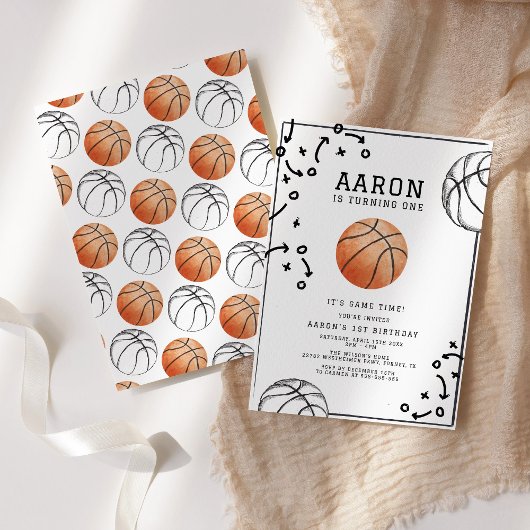 バスケットボールバースデーパーティー 招待状