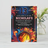 バスケットボールバースデーパーティー 招待状 (スタンド正面)