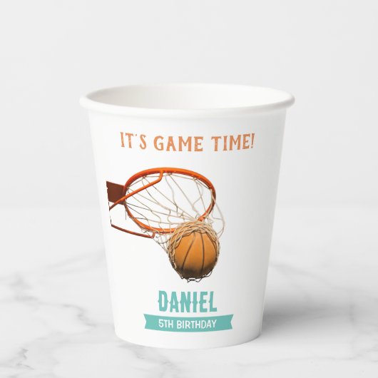 バスケットボールバースデーパーティー 紙コップ (正面)