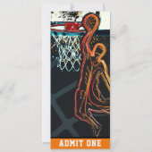 バスケットボールバースデーパーティーVIPボールゲームチケット 招待状 (裏面)