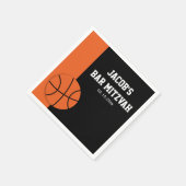 バスケットボールバーパーソナライズされた(ユダヤ教の)バル・ミツバー スタンダードカクテルナプキン (角)