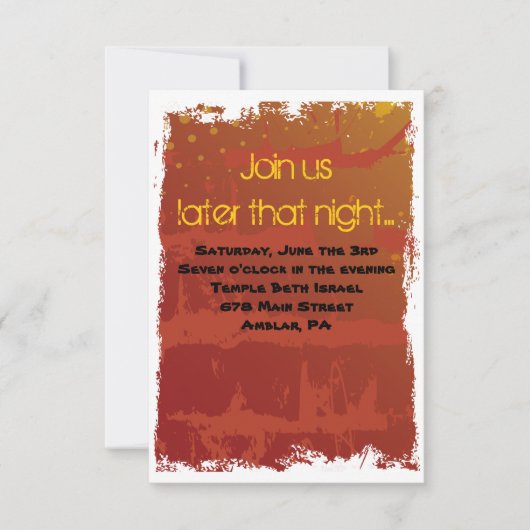 バスケットボールバー（ユダヤ教の）バル・ミツバーパーティーカード 招待状 (正面)