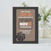 バスケットボールバー(ユダヤ教の)バル・ミツバー招待状パーティーカード 招待状 (スタンド正面)