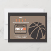 バスケットボールバー(ユダヤ教の)バル・ミツバー招待状返信カード 招待状 (正面)