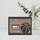 バスケットボールバー（ユダヤ教の）バル・ミツバー招待状返信カード 招待状 (スタンド正面)