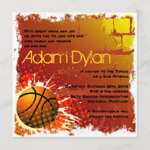 バスケットボールバー（ユダヤ教の）バル・ミツバー招待状