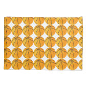 バスケットボールパタパーソナライズされたーンユニークキッズオレンジ 枕カバー (裏面)