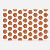 バスケットボールパターンキッズ名誕生日ラッピング ラッピングペーパーシート (正面3)