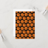 バスケットボールパターングリーティングカード カード (正面/裏面インサイチュ)