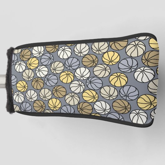 バスケットボールパターングレータンクトップ ゴルフヘッドカバー (正面)