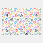 バスケットボールパターンスポカラフルート名 ラッピングペーパーシート (正面2)