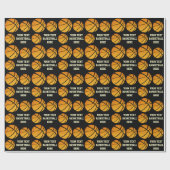 バスケットボールパターンテンプレートの文字の包装紙 ラッピングペーパー (フラット)