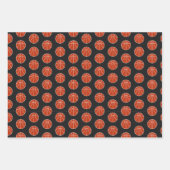 バスケットボールパターントリオ ラッピングペーパーシート (正面3)