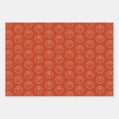 バスケットボールパターントリオ ラッピングペーパーシート (正面)