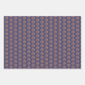 バスケットボールパターンパープルオレンジ名 ラッピングペーパーシート (正面3)