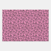 バスケットボールパターンピンク名 ラッピングペーパーシート (正面3)