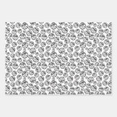 バスケットボールパターン白黒の名前 ラッピングペーパーシート (正面3)