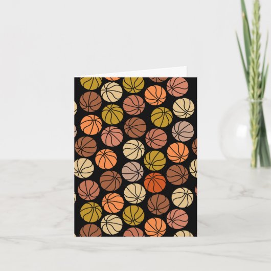 バスケットボールパターン ノートカード (正面)