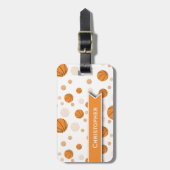 バスケットボールパターン（白） ラゲッジタグ (正面縦)