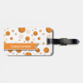 バスケットボールパターン（白） ラゲッジタグ (裏面横)