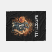 バスケットボールパパヴィンテージ フリースブランケット (正面(横))