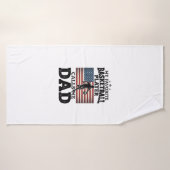バスケットボールパパ愛国ビンテージ風彫刻Tシャツ バスタオル (バスタオル)