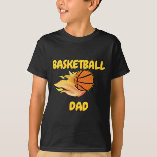 バスケットボールパパ炎バスケットボールギフトデザイン Tシャツ