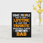 バスケットボールパパ 一生の愛する選手 父の日 カード (黄色い花)