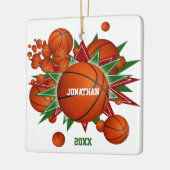 バスケットボールパンアウト男の子スポーツ記念記念 セラミックオーナメント (左)
