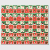 バスケットボールパーソナライズされたのクリスマスプレゼント ラッピングペーパー (フラット)