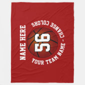 バスケットボールパーソナライズされたのシニア・ナイト・ギフト フリースブランケット (正面)