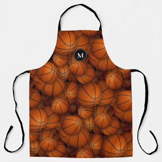 バスケットボールパーソナライズされたのスポーツパターン エプロン (正面)