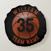 バスケットボールパーソナライズされたの丸い枕 ラウンドクッション (裏面)