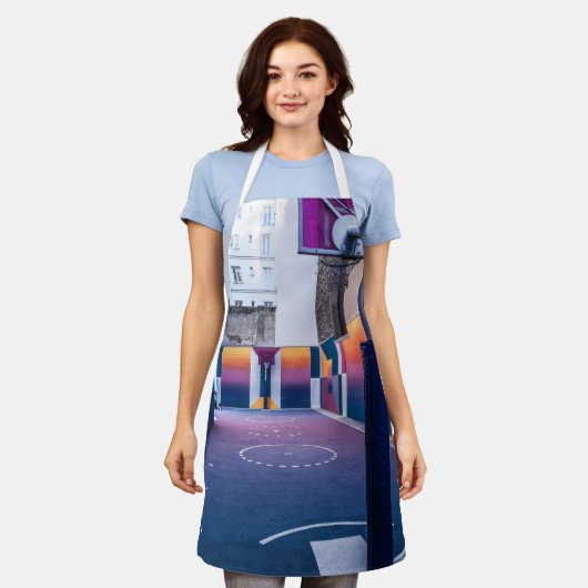 バスケットボールパーソナライズされたの贈り物 エプロン (着用した状態)