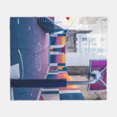 バスケットボールパーソナライズされたの贈り物 フリースブランケット (正面(横))