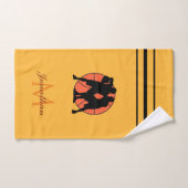 バスケットボールパーソナライズされたイニシャル選手コーチ名 ハンドタオル (ハンドタオル)