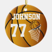 バスケットボールパーソナライズされたオーナメント セラミックオーナメント (正面)