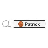 バスケットボールパーソナライズされたキーチェーン リストバンドキーホルダー (鍵左)